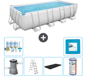 Paquete de piscina - bestway - rectángulo - 488x244x122 cm + accesorios cb30