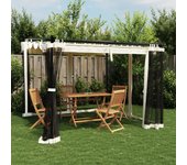 Vidaxl cenador con paredes de malla acero crema 3x3 m