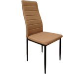Pack de 4 sillas comedor avat estilo moderno patas acero asiento polipiel color marrón