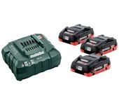 Metabo 685132000 - set baterías y cargador basic 18v 3x lihd 4,0ah + cargador asc 55