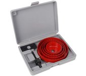 9 piezas de brocas para sierra de corona, herramienta de carpintería, accesorios para carpintería, acero rojo n.° 5