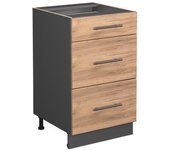 Vicco mueble bajo de cocina fame-line, roble dorado, 50 cm sin encimera