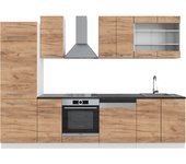 Vicco mueble de cocina fame-line, oro potencia roble/blanco, 300 cm sin encimera
