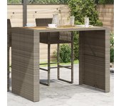Mesa de jardín con tapa de madera de acacia gris 145x80x110 cm
