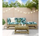 Juego de muebles de jardín 4 piezas | conjunto de comedor | conjunto de descanso madera de pino impregnada cfw683534