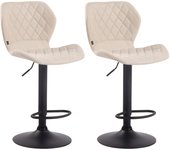 Set de 2 taburetes cork tapizados en tela crema|negro