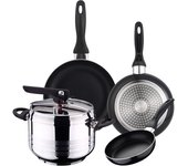 Set de olla a presión 5 l sip duna + set 3 sartenes sip cune 16/20/24