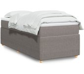Somier de láminas con colchón taupe 90x200 cm tela