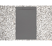Plato de ducha 90x65 cm gris línea vulcano plus en resina y polvo de mármol - frascio con rejilla lateral en marmoresina - frascio