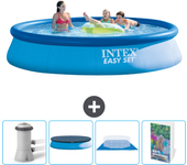 Paquete de piscina - intex - alrededor - 396x396x84 cm + accesorios cb101