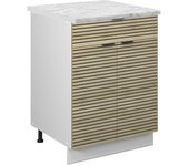 Vicco mueble bajo de cocina fame-line, panel de roble, 60 cm con cajón, et mármol