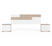 Conjunto cabecero y mesitas erika en acabado blanco/aurora 105 cm(alto)212 cm(ancho)