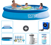 Paquete de piscina - intex - alrededor - 366x366x76 cm + accesorios a605