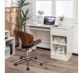 Escritorio con cajones bandeja extraíble teclado estante ajustable oficina blanco 108x48x75 cm csw91059