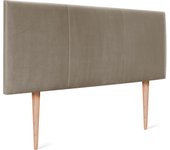 Dhome cabecero terciopelo alta gama modular con patas liso moderno cabezal tapizado cama lujo dormitorio acolchado (terciopelo beige, 105cm)