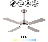 Ventilador de techo con luz silencioso dc con mando hupe niquel 107 cm invierno-verano color luz regulable