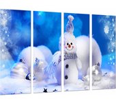Navidad, peluche juguete navideño, adornos con nieve, impresión fotográfica sobre madera, cuadro moderno decorativo