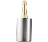 Relaxdays enfriador de botellas de vino, pared doble, fuerte aislamiento, plateado, ø 10 cm