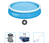 Paquete de piscina - bestway - alrededor - 366x366x76 cm + accesorios cb42