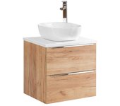 Mueble lavabo individual 60cm april madera y blanco