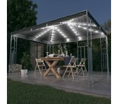 Cenador de jardín con tira de luces led 400x300 cm gris antracita cfw39302