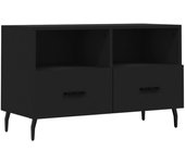 Mueble de tv de contrachapado negro 80x36x50 cm