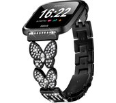 Correa fitbit versa con diamantes, correa de reloj de metal compatible con versa/versa 2/lute