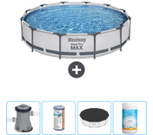 Paquete de piscina - bestway - alrededor - 366x366x76 cm + accesorios cb51
