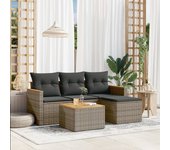 Juego de sofás jardín con cojines 5 piezas | conjunto de jardín de ocio | set de comedor de jardín ratán sintético gris cfw840827