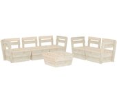 Muebles de palés para jardín 6 piezas | conjunto de comedor | conjunto de descanso madera de abeto impregnada cfw170543