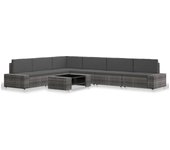 Juego de muebles de jardín 7 piezas | conjunto de comedor | conjunto de descanso ratán sintético gris cfw299275