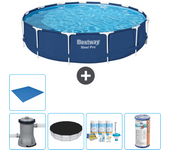 Paquete de piscina - bestway - alrededor - 396x396x84 cm + accesorios cb11