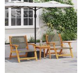 Sillas de jardín vidaxl con mesa 3 pcs gris madera maciza de acacia