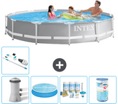 Paquete de piscina - intex - alrededor - 366x366x76 cm + accesorios a2083