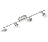 Regleta de focos led eglo orvieto 1 níquel mate luz cálida 13w