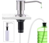 Dispensador de jabón debajo del mostrador, dispensador de jabón para fregadero de cocina de acero inoxidable, dispensador de jabón incorporado, con bo