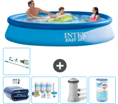 Paquete de piscina - intex - alrededor - 366x366x76 cm + accesorios a597