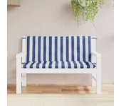 Cojines para banco de jardín lote de 2 rayas azul y blanco