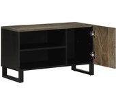 Mueble tv | mueble de salón | mesa de tv madera maciza de mango negro 80x33x46 cm cfw60689