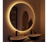 Espejo de baño con luz redondo diam. 100 cm modern, antivaho, regulador de intensidad