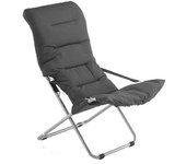 Tumbona fiam softy fiesta art. 127sft estructura de acero en color plata y asiento de olefina con edredón acolchado bine blanco-negro