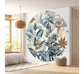 Papel pintado redondo - motivo floral