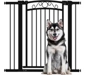 Barrera para perros pawhut acero, pa negro 104x4x96 cm