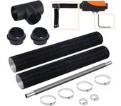 Kit de manguera de calefactor diesel vevor, conducto de aire extensible de 75 mm, manguera de escape acero inoxidable de 25 mm, 2 rejillas ventilación