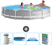 Paquete de piscina - intex - alrededor - 366x366x76 cm + accesorios cb101