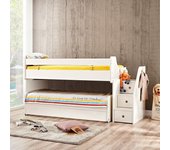 Cama midi y cajón blanca 90x200/90/190cm