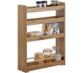 Carrito multiuso con 4 ruedas y 4 bandejas carrito estrecho para cocina y baño marrón 60 x 18,5 x 81 cm nsr01-pf sobuy es