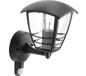 Creek aplique negro aplique con sensor de movimiento 1x e27/ 60w ip44 aluminio/ plástico