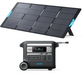 Kit de estación de energía profesional anker solix f2000 con panel solar de 400 w, 2048 wh, power station 3*ac de 2400 w