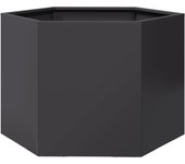 Jardinera hexagonal acero negra 69x60x45 cm